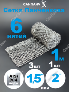 РПН Панченкова 6 нитей нержавеющая 1 метр - Насадка Панченкова САНПАНЧ